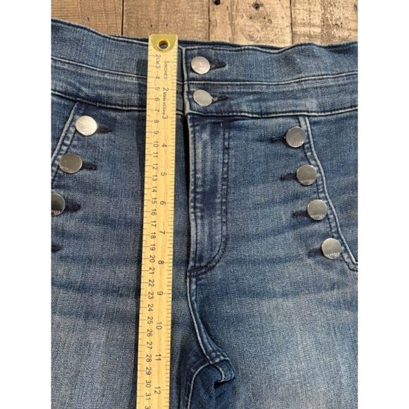 Express Sailor Button Stretch Jeggings Super Hi Rise Womens 4 Wear with Boots - Picture 4 of 5